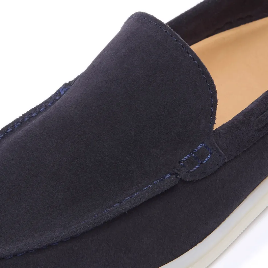 Omilie Navy Suede Slip-On Loafers<Carl Scarpa Cheap