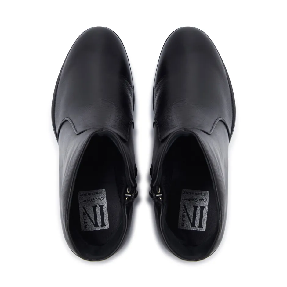 Orvieto Black Leather Ankle Boots<Carl Scarpa Best
