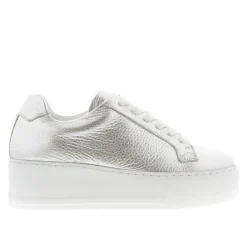 Padova Silver Leather Platform Trainers<Carl Scarpa Best Sale