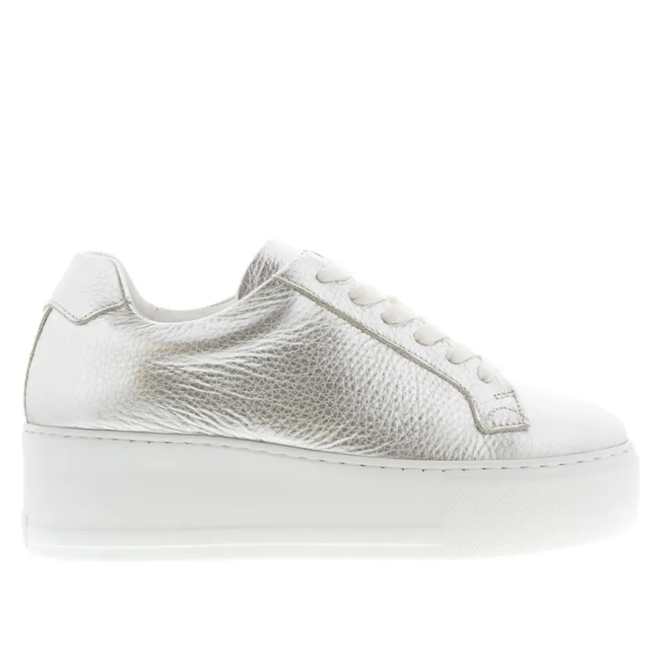 Padova Silver Leather Platform Trainers<Carl Scarpa Best Sale