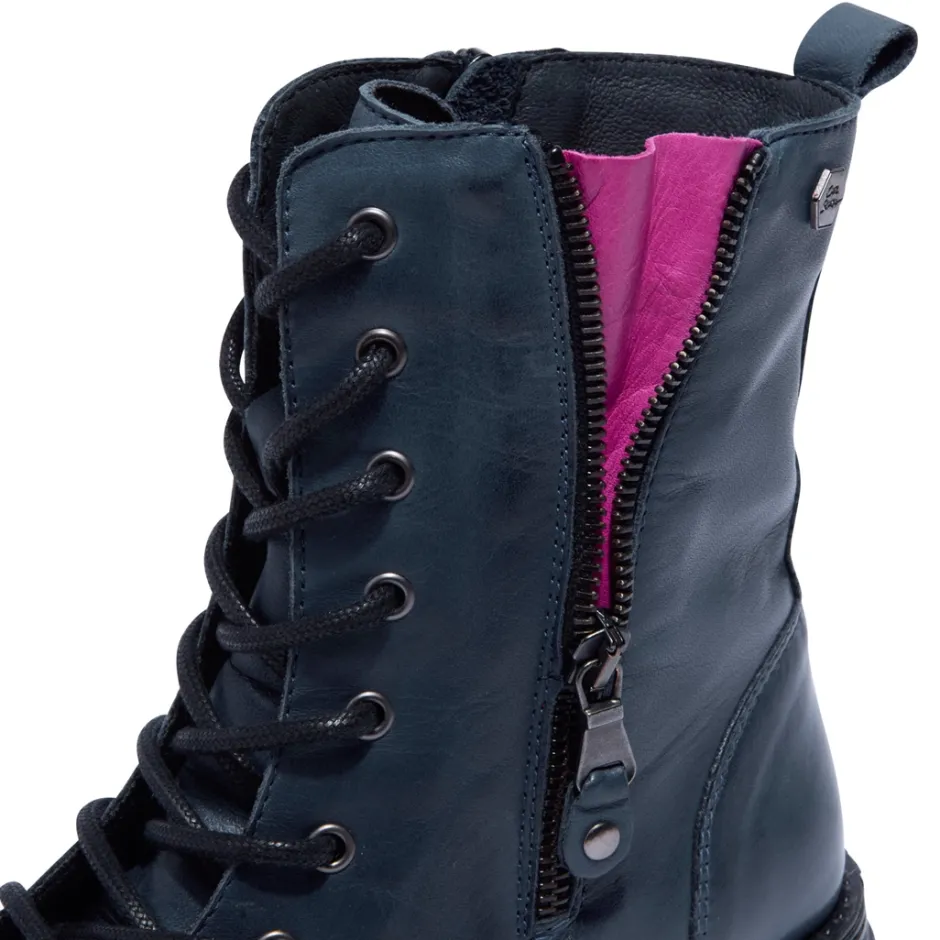 Paulette Navy Pink Leather Ankle Boots<Carl Scarpa Clearance