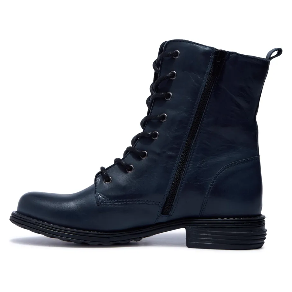 Paulette Navy Pink Leather Ankle Boots<Carl Scarpa Clearance