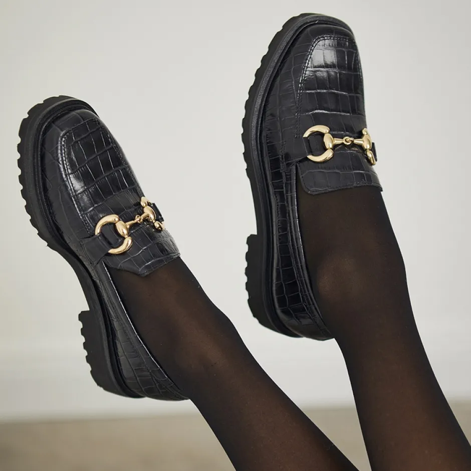 Petal Croc Leather Snaffle Loafers<Carl Scarpa Best Sale