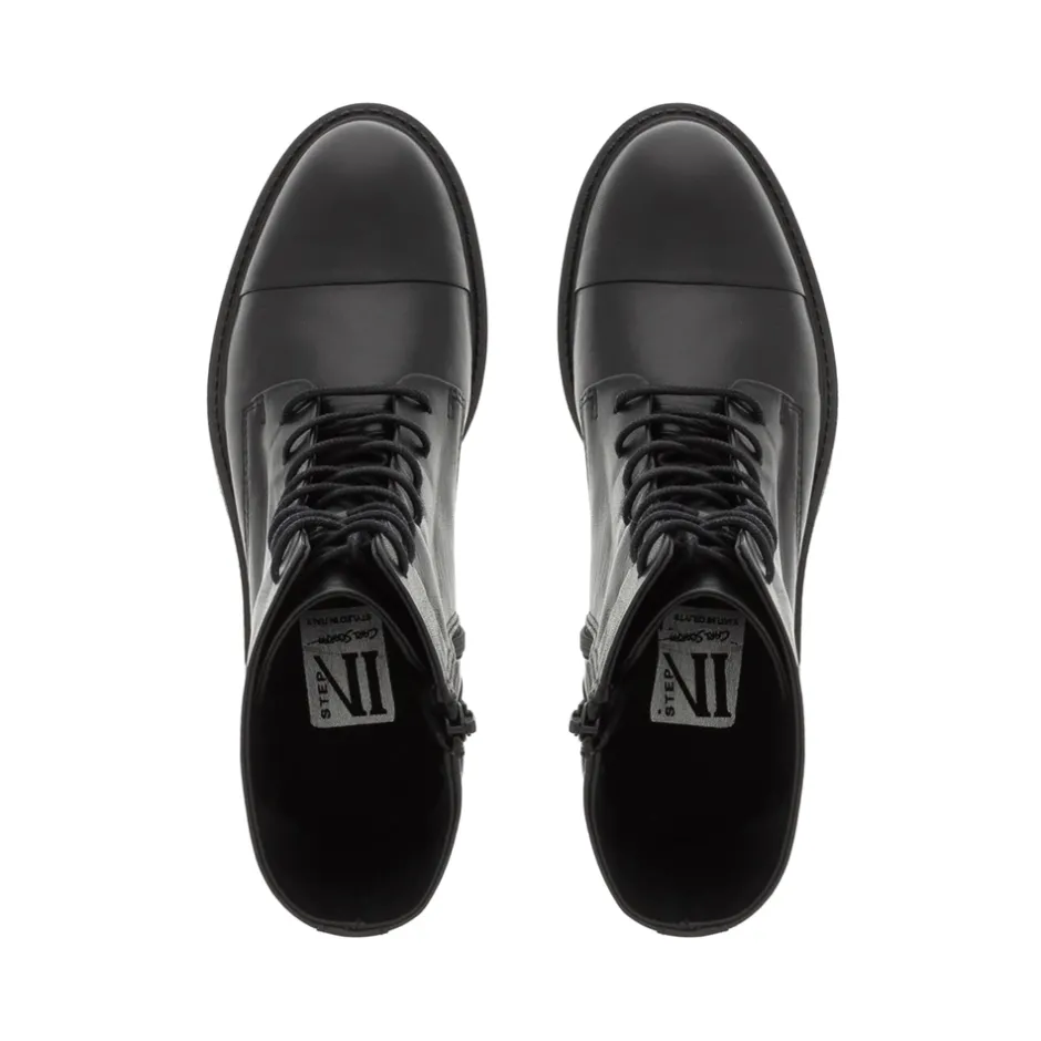 Rosemarie Black Leather Lace Up Ankle Boots<Carl Scarpa Sale