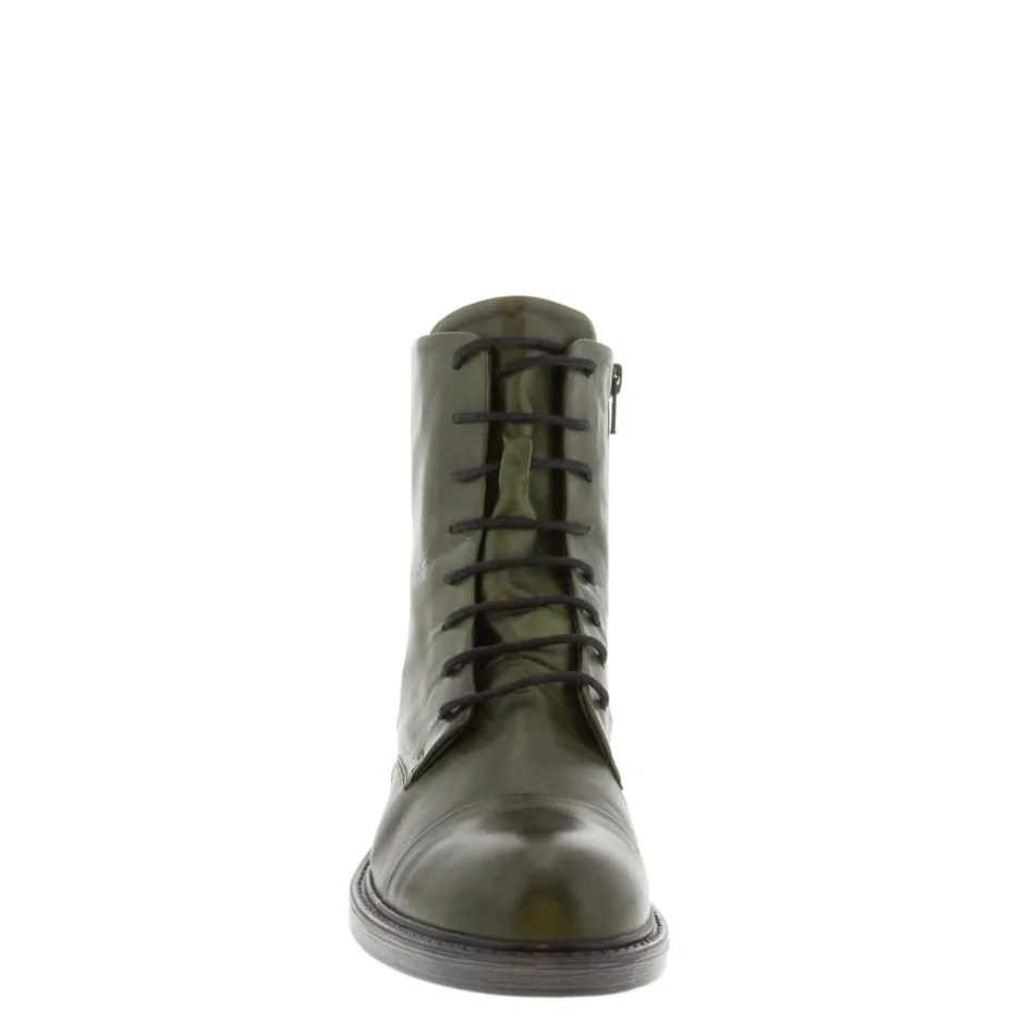 Rosemarie Green Leather Lace Up Ankle Boots<Carl Scarpa Flash Sale