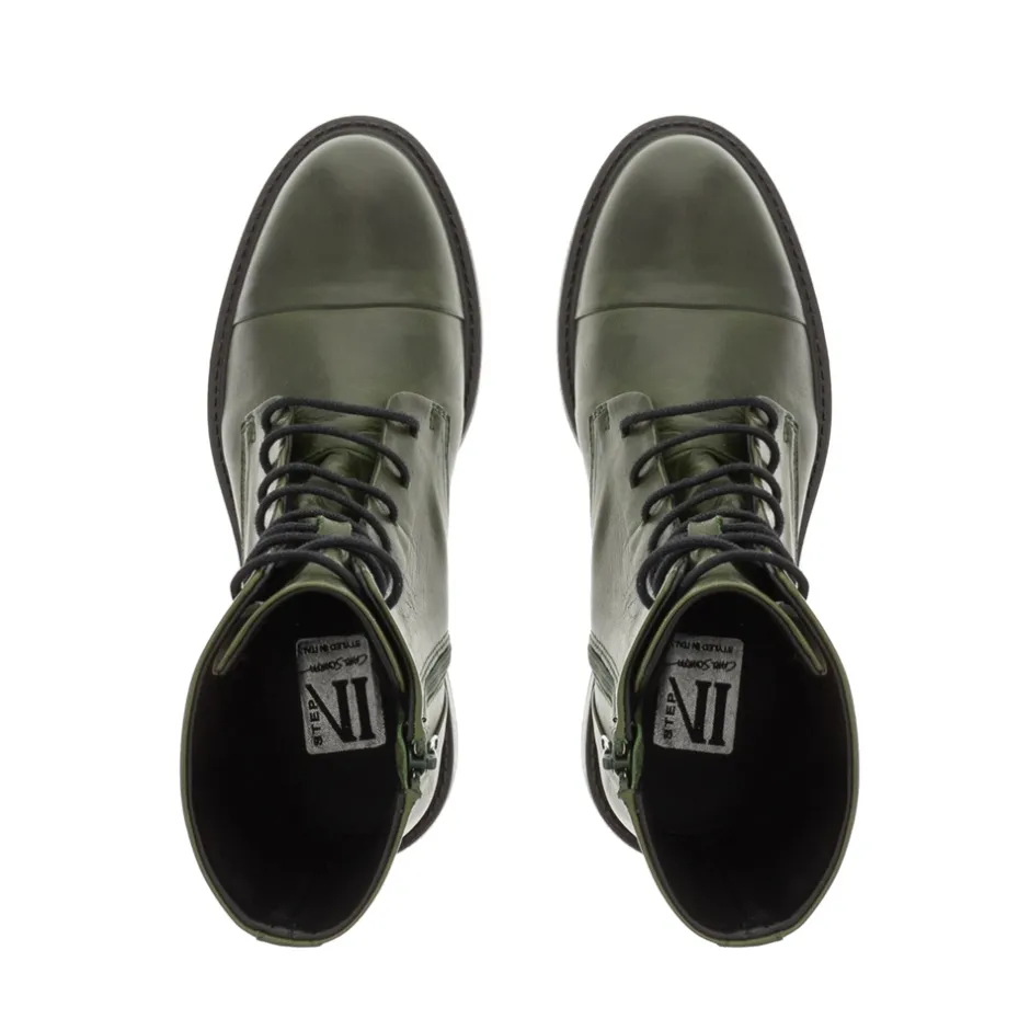 Rosemarie Green Leather Lace Up Ankle Boots<Carl Scarpa Flash Sale