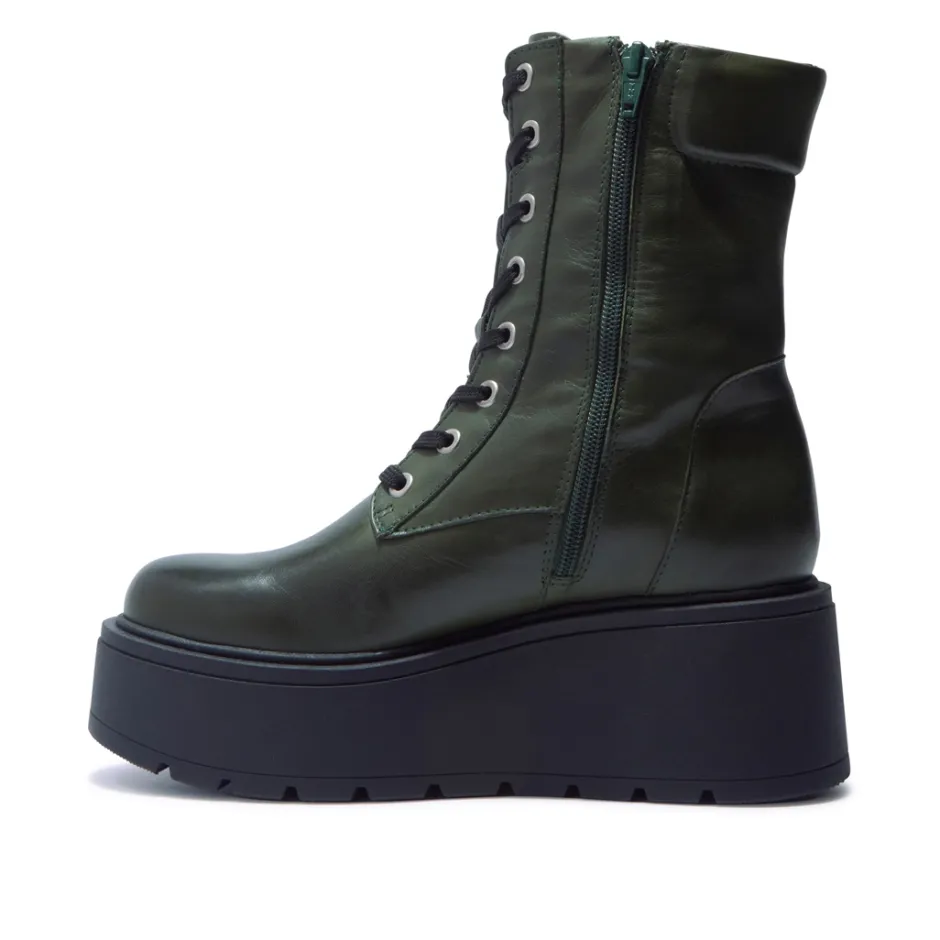 Sabbati Green Leather Ankle Boots<Carl Scarpa Store