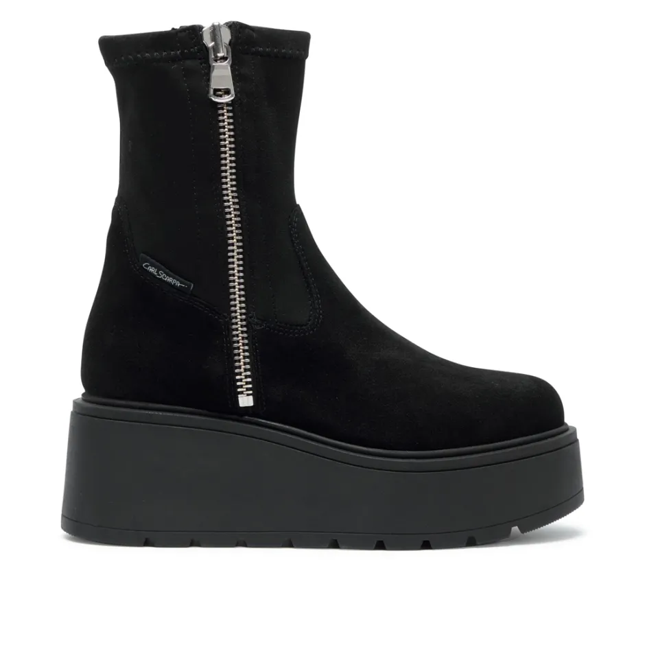 Saluzzo Black Suede Ankle Boots<Carl Scarpa Online