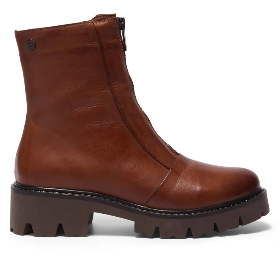 Sanica Tan Leather Zip-Up Ankle Boots<Carl Scarpa Sale