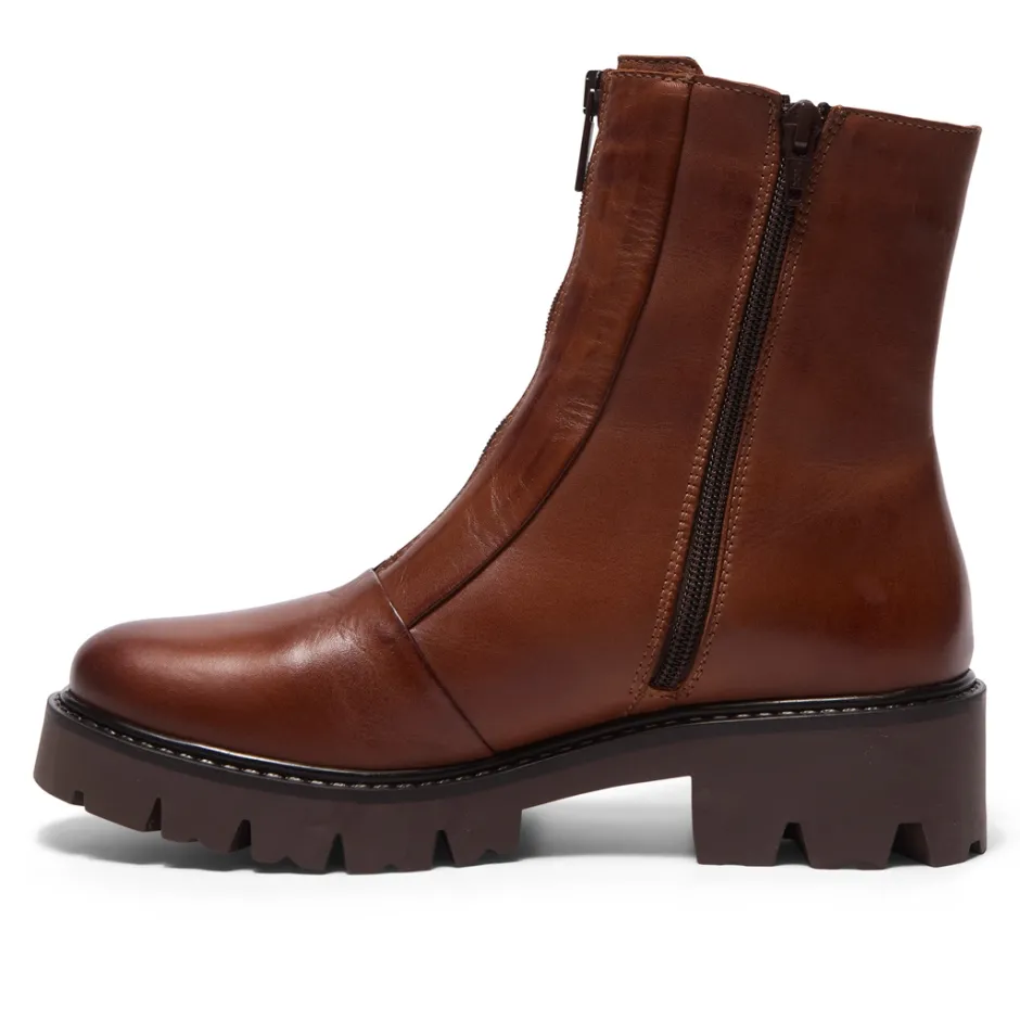 Sanica Tan Leather Zip-Up Ankle Boots<Carl Scarpa Sale