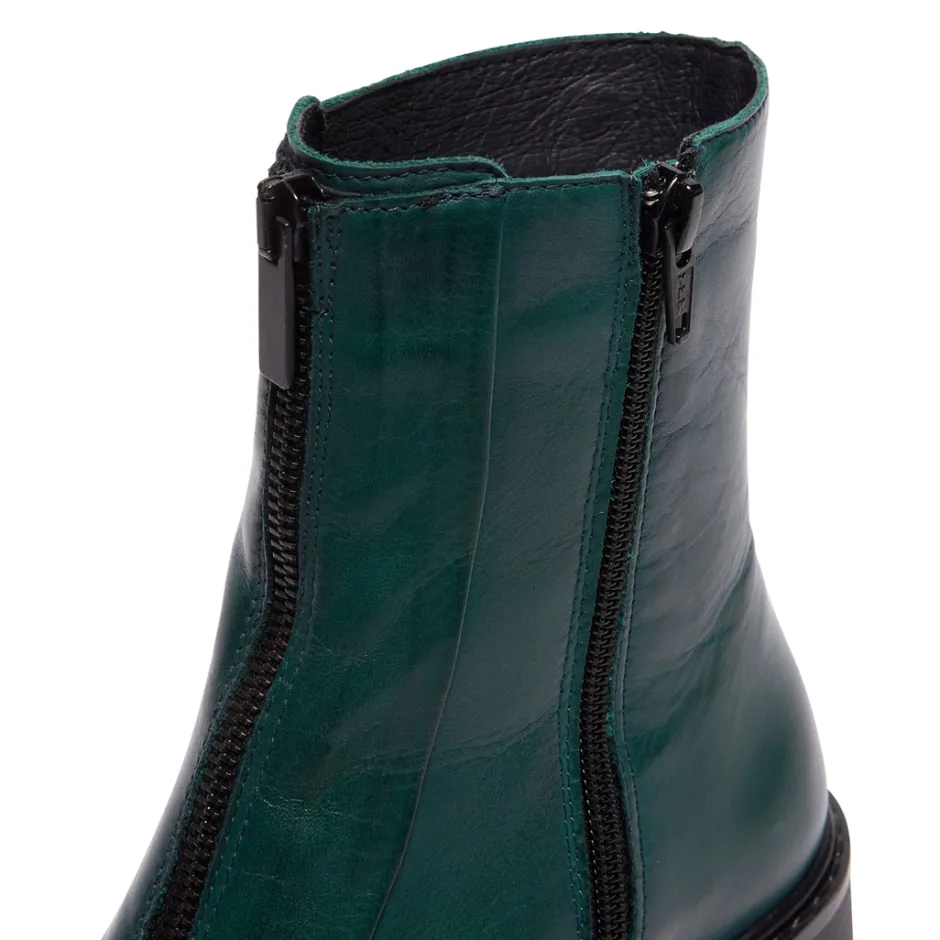Sanica Teal Leather Zip-Up Ankle Boots<Carl Scarpa Flash Sale