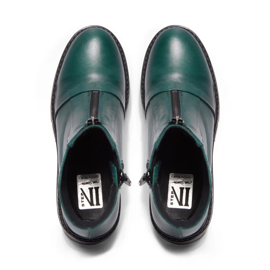 Sanica Teal Leather Zip-Up Ankle Boots<Carl Scarpa Flash Sale