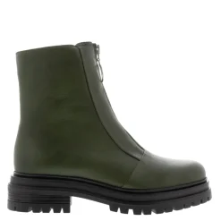 Savita Green Leather Zip-Up Ankle Boots<Carl Scarpa Fashion