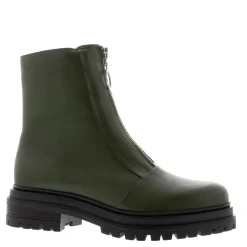 Savita Green Leather Zip-Up Ankle Boots<Carl Scarpa Fashion