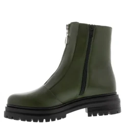 Savita Green Leather Zip-Up Ankle Boots<Carl Scarpa Fashion