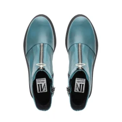Savita Teal Leather Zip-Up Ankle Boots<Carl Scarpa Sale