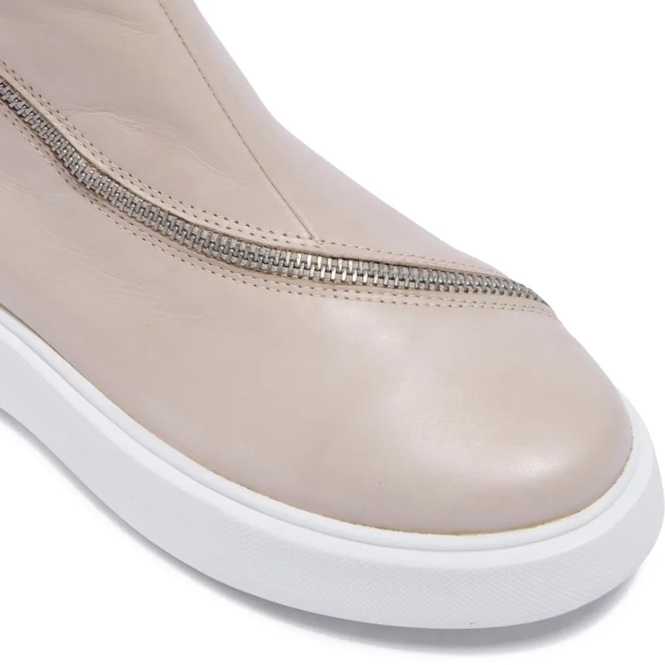 Serpa Beige Leather Trainers<Carl Scarpa New