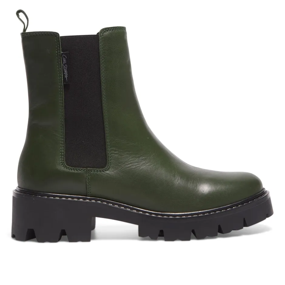 Solette Green Leather Chelsea Boots<Carl Scarpa Clearance