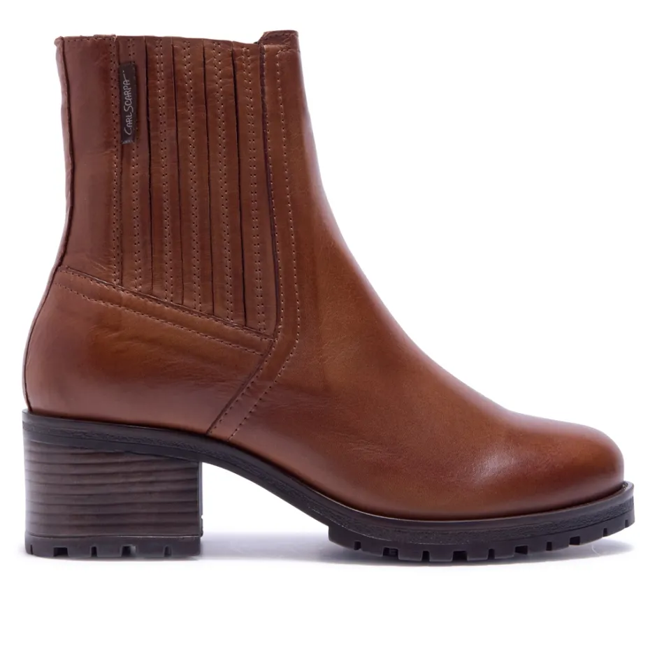 Trepani Tan Leather Ankle Boots<Carl Scarpa Discount