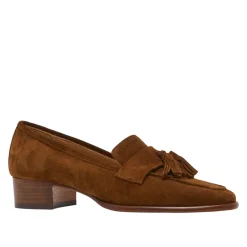 Tristini Tan Suede Low Block Heel Loafers<Carl Scarpa Cheap