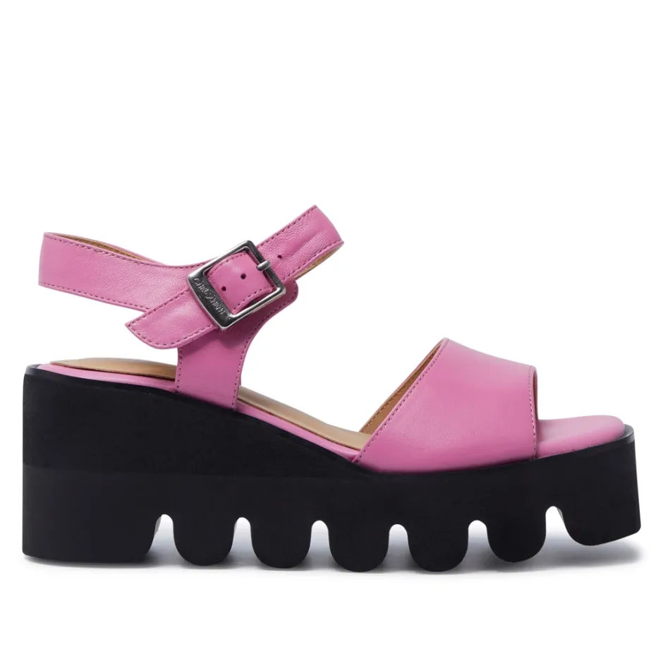 Veronne Fuschia Leather Wavesole Sandals<Carl Scarpa Cheap