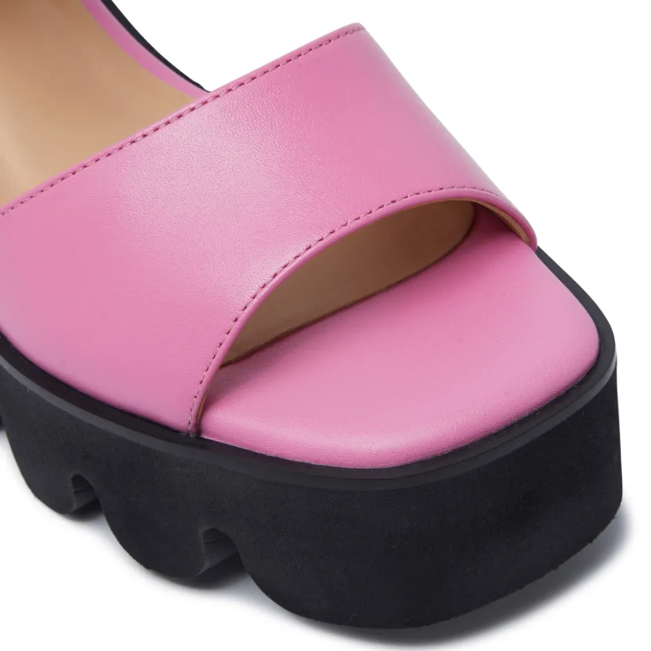 Veronne Fuschia Leather Wavesole Sandals<Carl Scarpa Cheap