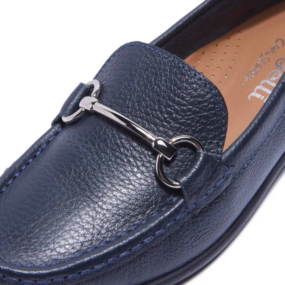 Veroso Navy Leather Loafers<Carl Scarpa Best