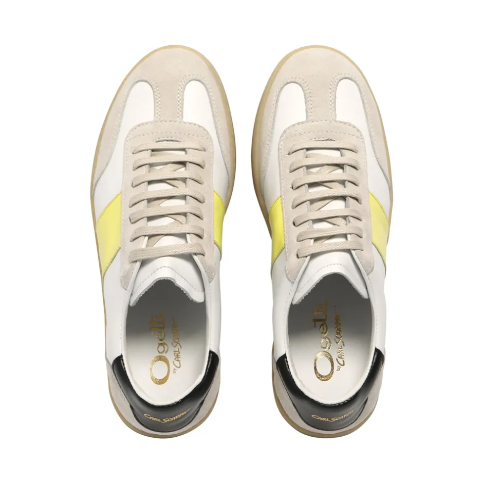 Zest White-Neon Leather Trainers<Carl Scarpa Clearance
