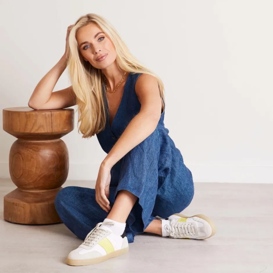Zest White-Neon Leather Trainers<Carl Scarpa Clearance